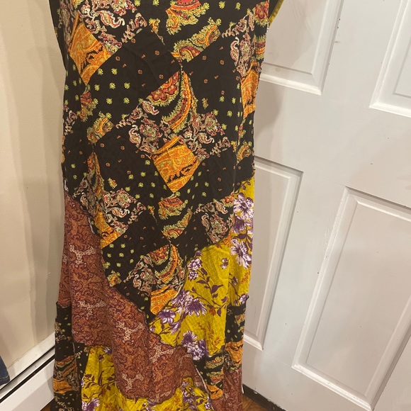 Free People Desert Flower Patched Maxi Dress Size XS Brown  Combo - Picture 4 of 5
